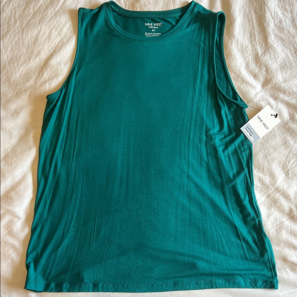 Nine West Teal Sleeveless Muscle Tee